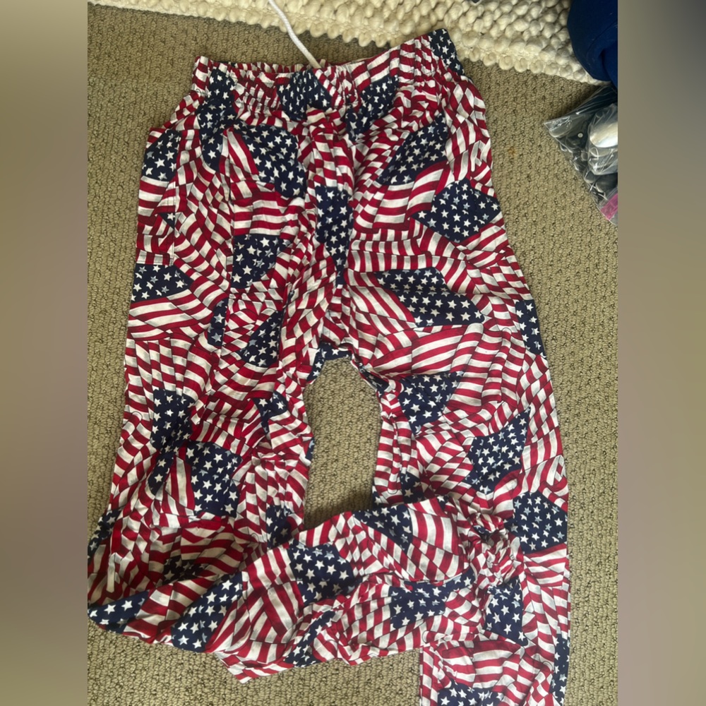 Small American flag joggers